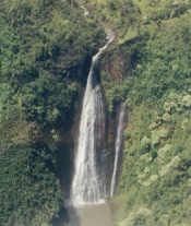 Kauai waterfall by air